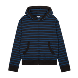 STRIPE HOODIE ZIPUP (NAVY/BLACK)