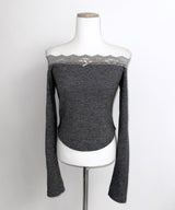 Knit Lace Off Tee (4colors)
