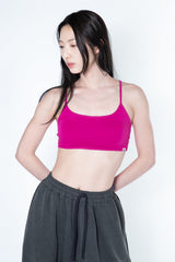 Back Tunnel Bra Top (Magenta pink)