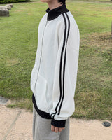 Lift color block track zip-up