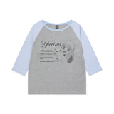 ユリナpfpラグラン3/4Tシャツ [2 Color]