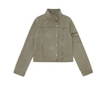 Work Pocket High-Neck Cropped Jacket
