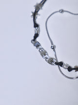 Swirl layered string star bracelet
