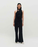One Shoulder Lace Top _ BLACK