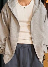 Soft Waffle Hooded Zip-Up  3COLOR