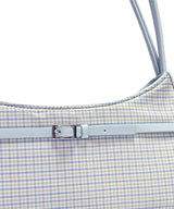 Mini Buckle Small Baguette Bag - Checkered Cloud Blue