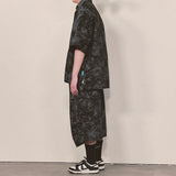 tiedye capri cargo shorts_black