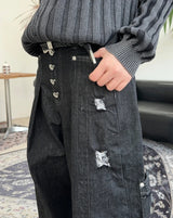 Pale Fold Damage Raw Denim