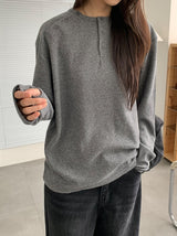 [unisex] チューダー ヘンリーネック ウォーマー ワッフル ティー