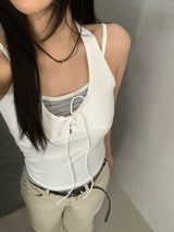 Lottie Striped Layered  Halterneck Sleeveless  ​