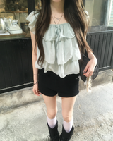 Eyelet belted shorts