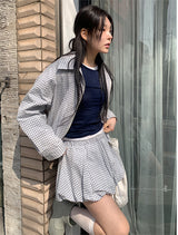 チェックバルーンスカート (2C)