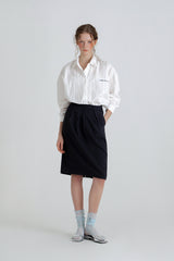 Pumpkin stripe skirt_charcoal