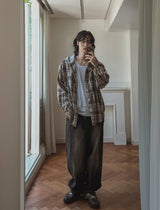 Wake check hooded shirt