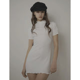 EVE HALF NECK DRESS-IVORY