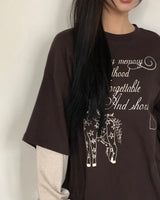 ドリンオーバーサイズレイヤード長袖Tシャツ