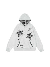 Check Star Patch Hoodie Zip-Up 233012419