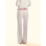 [GirlyFancyClub] Charming Floral* Comfortable Brushed Micro-Floral Long Pants for Outdoor and Home Wear