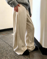 Bowling Corduroy Wide Leg Snap Button Pants