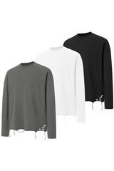 Distressed Cotton Long Sleeve