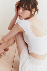 JADE BACKLESS TOP white