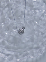 metal heart ball necklace