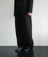 [DOJINOI] POT WIDE SLACKS BLACK