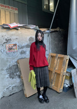 レイヤードVネックニット