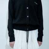 STRAP WOOL CARDIGAN BLACK