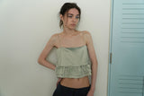 Tie satin blouse_mint