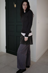Washed straight leg pants, Ash purple