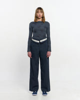 Fold Over Wide Slacks _ NAVY