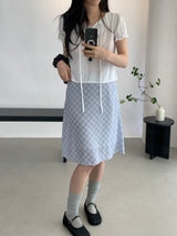Yourty Lace Puff Short Sleeve Blouse