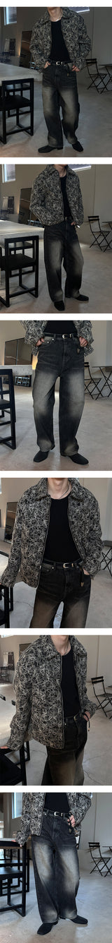 [HANDMADE] Circle pattern wool jacket(2color)