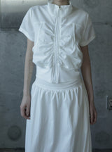 Riren Summer Shirred Zip-up
