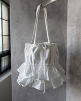 frill cotton big shoulder bag