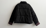 Daring checkered lining point short padded coat