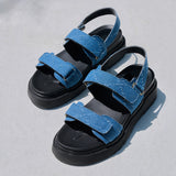 Snoopy Denim Velcro Strap Sandal_S0577
