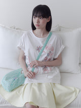 クレヨンフルーツTシャツ (アップルホワイト)
