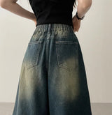 Mews Waistbanding Vintage Washed Side Pintuck Denim Bermuda Shorts
