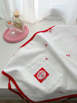 Cherry embroidery apron double-layer fabric red point