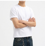 Men's Cotton Short Sleeve Real Crop Tee White