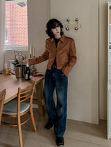 Clun Epaulette Suede Jacket