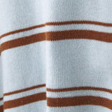 Stripe crop kara top Blue/brown