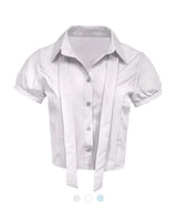 Tailored Ribbon Short Blouse