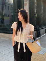 [MADE] Shimiz Dotted Puff Blouse