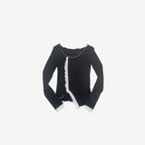 ファビナウール2WAYトーンフリルTシャツ