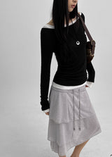 [MADE] Psyche Tencel Off-Shoulder Long Sleeve T-Shirt Tencel 70%
