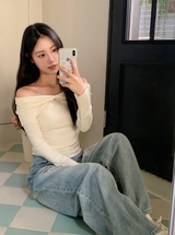#LH Ribbon Off Shoulder Wool Knit (2color)
