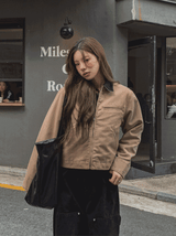 Fairy color matching work jacket